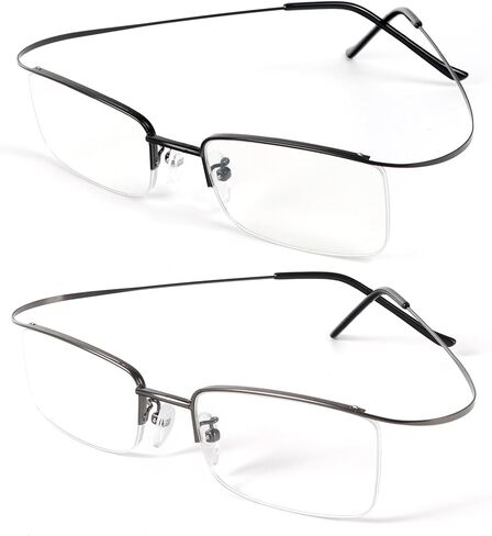 DXYXYO 2 Pack Metal Reading Glasses Blue Light Blocking, Men Women Ultra Light Half Frame Readers in Saudi Arabia