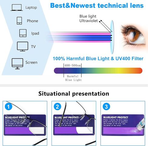 DXYXYO 2 Pack Metal Reading Glasses Blue Light Blocking, Men Women Ultra Light Half Frame Readers in Saudi Arabia