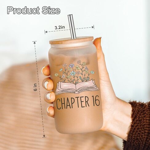 Coolife Chapter 16 Glass Cup, 16th Birthday Gifts for Girls, Sweet 16 Gifts for 16 Year Old Girl, Sweet Sixteen, 2010 Daughter Granddaughter Her Happy Sixteenth Bday Present Idea, 16oz Coffee Tumbler in Saudi Arabia