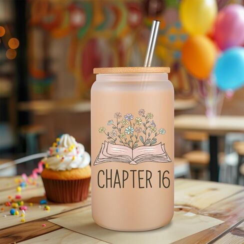 Coolife Chapter 16 Glass Cup, 16th Birthday Gifts for Girls, Sweet 16 Gifts for 16 Year Old Girl, Sweet Sixteen, 2010 Daughter Granddaughter Her Happy Sixteenth Bday Present Idea, 16oz Coffee Tumbler in Saudi Arabia