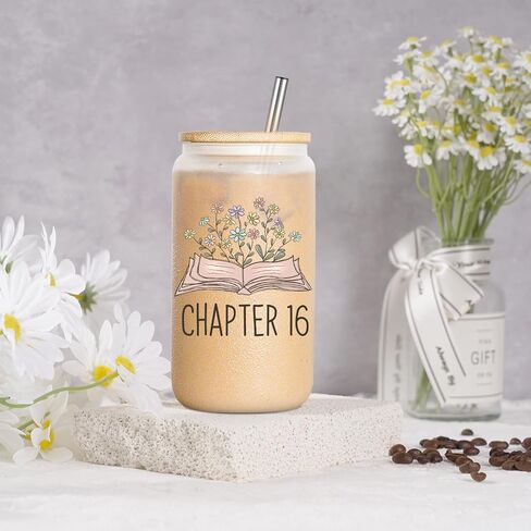 Coolife Chapter 16 Glass Cup, 16th Birthday Gifts for Girls, Sweet 16 Gifts for 16 Year Old Girl, Sweet Sixteen, 2010 Daughter Granddaughter Her Happy Sixteenth Bday Present Idea, 16oz Coffee Tumbler in Saudi Arabia