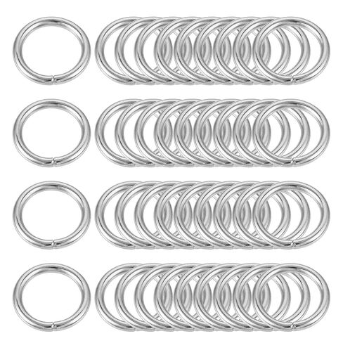 HARFINGTON Metal O Rings, 60pcs 10mm(0.39") ID 1.6mm Thickness Multi-Purpose Non-Welded O-Ring Buckle for Craft Belt Purse Handbag Bag Making Hardware, Silver Tone in Saudi Arabia