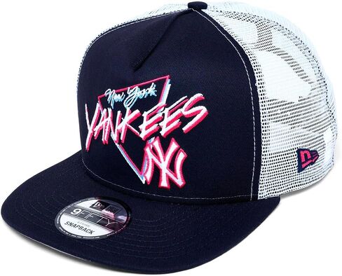 New Era NY New York Yankees 9FIFTY A-Frame Trucker Snapback Cap, Adjustable Hat Black in Saudi Arabia