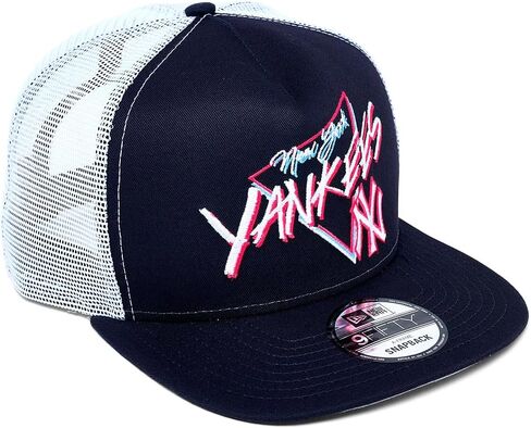 New Era NY New York Yankees 9FIFTY A-Frame Trucker Snapback Cap, Adjustable Hat Black in Saudi Arabia