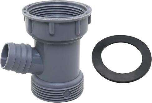 Single Sink Overflow Tee Kitchen Sink Drain Fitting Y Filter Fitting Drain With Gasket 1-1/2 inch Grey For Dishwasher Washer Sinks in Saudi Arabia
