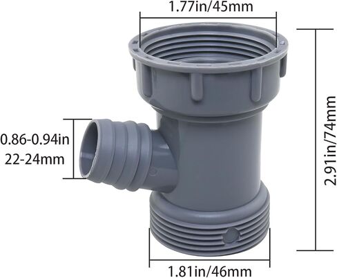 Single Sink Overflow Tee Kitchen Sink Drain Fitting Y Filter Fitting Drain With Gasket 1-1/2 inch Grey For Dishwasher Washer Sinks in Saudi Arabia