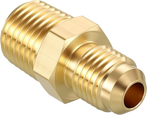 Packs of 1, 1/4" Male Flare to 1/4" Male NPT Solid Brass Hex Nipples Hose Connectors, Male Pipe Adapter for Pipe Leak Repair, Bathroom Remodeling, Tool Extensions, Compression in Saudi Arabia