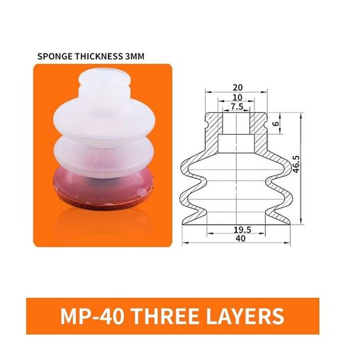 1Pcs MP-08/10/12/15/20/25/30/40/50 MP-S08/10/12/15 Three Layer Round Soft Red Sponge Vacuum Suction Cup(MP-40) in Saudi Arabia