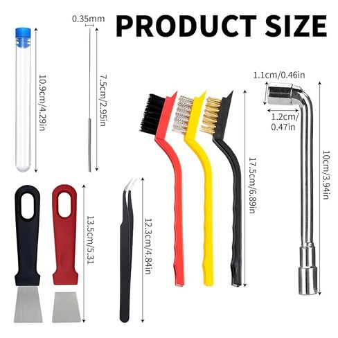 3D Printer Nozzle Cleaning Kit, 28Pcs 3D Printing Tool Kit Includes 10 Needle Cleaner Tools with Storage Box, 10 0.4mm Nozzles, 1 Tweezer, 3 Brushes, 1 L-Shaped Wrench, 2 Removal Scrapers in Kuwait