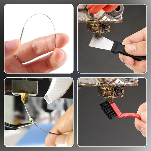 3D Printer Nozzle Cleaning Kit, 28Pcs 3D Printing Tool Kit Includes 10 Needle Cleaner Tools with Storage Box, 10 0.4mm Nozzles, 1 Tweezer, 3 Brushes, 1 L-Shaped Wrench, 2 Removal Scrapers in Kuwait