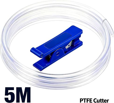 أنبوب PTFE شفاف لخيوط 1.75 مم، الطول 5 متر/16.4 قدم مع قاطع لمختبر Bambu Lab A1/A1 mini AMS/Ender 3 V3/P1S/X1C، أنبوب معرف 2.5 مم 4 مم OD Bowden مثالي لـ PLA/PETG/ABS in Saudi Arabia