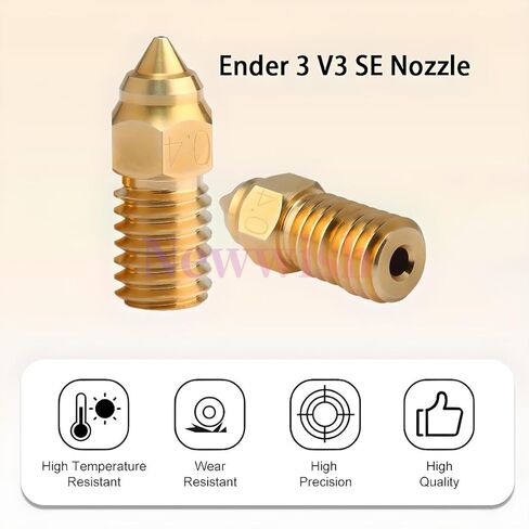 فوهة Ender 3 V3 SE 0.6 مم، فوهة نحاسية Ender 5 S1 عالية السرعة Hotend Extruder 0.6 مم لطابعة Ender 3 V3 SE، Ender 5 S1، Ender 7 ثلاثية الأبعاد. (5 قطع) in Kuwait