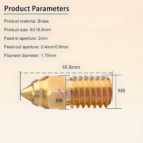 فوهة Ender 3 V3 SE 0.6 مم، فوهة نحاسية Ender 5 S1 عالية السرعة Hotend Extruder 0.6 مم لطابعة Ender 3 V3 SE، Ender 5 S1، Ender 7 ثلاثية الأبعاد. (5 قطع) in Kuwait