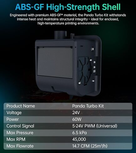 مجموعة مروحة التبريد BIQU Panda Turbo لـ Bambu-Lab P1S P1P X1C، تدفق هواء أكبر 3 مرات للطباعة عالية السرعة، التوصيل والتشغيل، تركيب مغناطيسي سهل، إضاءة RGB مخصصة in Saudi Arabia