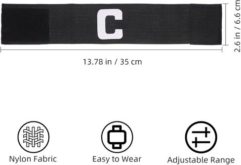 VICASKY Captain Arm Bands for Soccer Armband Football Youth Captains Kids Armbands Black Nylon for Adult Youth, Adjustable Rugby Basketball Player (13 x 7 0.8cm) in Saudi Arabia