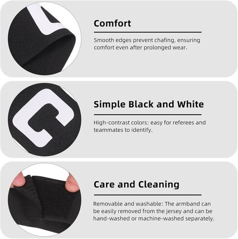 VICASKY Captain Arm Bands for Soccer Armband Football Youth Captains Kids Armbands Black Nylon for Adult Youth, Adjustable Rugby Basketball Player (13 x 7 0.8cm) in Saudi Arabia