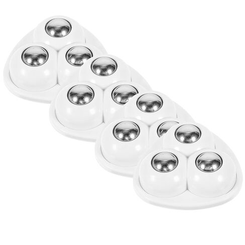 SAFIGLE 4pcs Adhesive Mini Swivel Ball Casters with 3 White Steel Balls, Smooth Rotating Sticky Wheels for Appliance Storage Bins, Kitchen Equipment, and Household Mobile Bases in Saudi Arabia