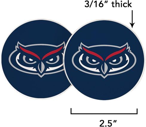 Desert Cactus Florida Atlantic University Car Coaster FAU Owls Absorbent Sandstone Car Cup Coasters Set of 2 (Design A) in Saudi Arabia