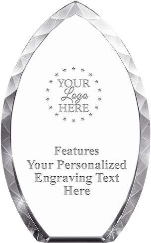 Crown Awards Customizable Crystal Trophy, 9" Engraved Tear Drop Crystal Award in Saudi Arabia
