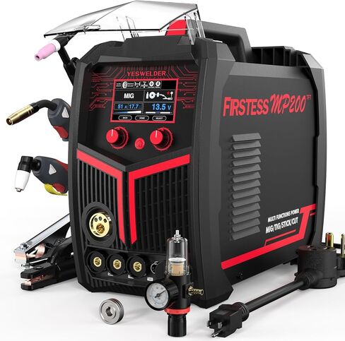 Yeswelder Plasma Cutter Welder Combo Gas Mig/Gasless Mig/Lift Tig/stick/Cut 5 in 1 Machine First Mp200 Multi Process Welder in Kuwait