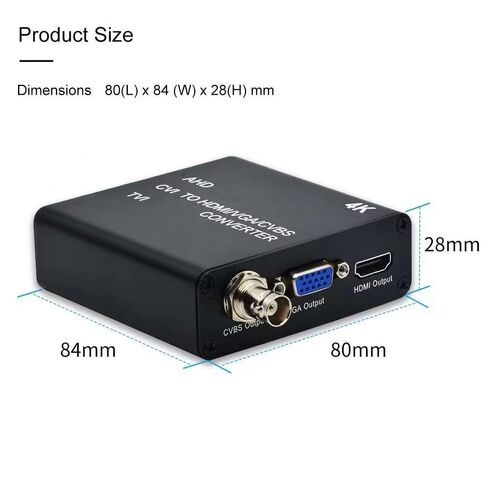 محول 4K TVI/AHD/CVI إلى HDMI/VGA/VCVBS يدعم الكاميرا حتى مدخل 4K(8MP)، حلقة BNC واحدة للشاشة أو DVR in Kuwait