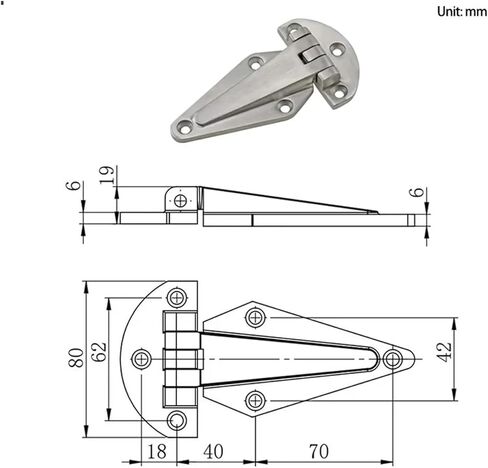 Industrial Large Mechanical Equipment High Load-Bearing Thick Stainless Steel Door Hinges 1Pcs in Saudi Arabia
