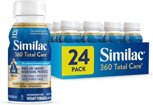 Similac 360 Total Care Infant Formula, with 5 HMO Prebiotics, Our Closest Formula to Breast Milk, Non-GMO, Baby Formula, Ready-to-Feed, 8 Fl Oz (Pack of 24) in Kuwait