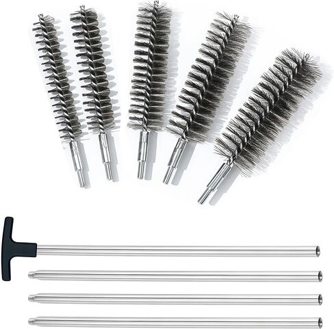 50 in Pipe Cleaning Brush Set with Stainless Steel Bristles, 5X Wire Brush with 4X Galvanized Flexible Rods, Stainless Steel Pipe Brush for Rust Polish,Tubes,Auto Parts Cleaning in Saudi Arabia