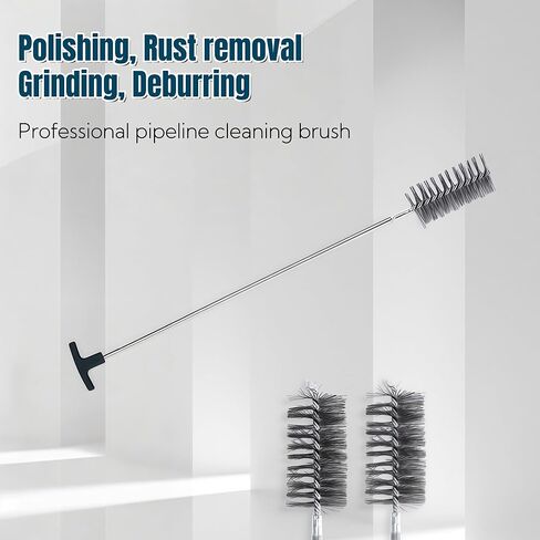 50 in Pipe Cleaning Brush Set with Stainless Steel Bristles, 5X Wire Brush with 4X Galvanized Flexible Rods, Stainless Steel Pipe Brush for Rust Polish,Tubes,Auto Parts Cleaning in Saudi Arabia