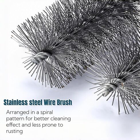 50 in Pipe Cleaning Brush Set with Stainless Steel Bristles, 5X Wire Brush with 4X Galvanized Flexible Rods, Stainless Steel Pipe Brush for Rust Polish,Tubes,Auto Parts Cleaning in Saudi Arabia