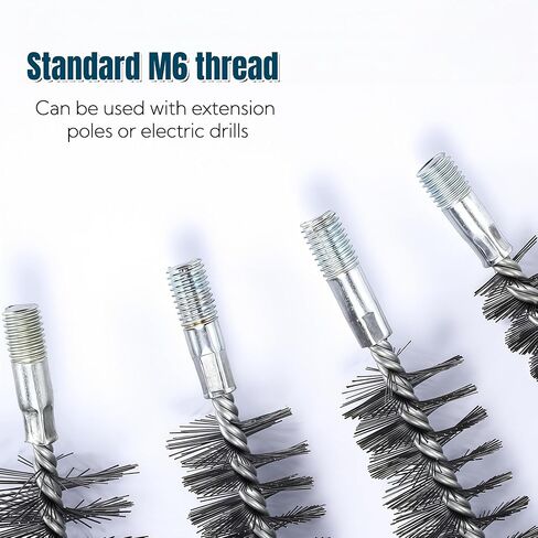 50 in Pipe Cleaning Brush Set with Stainless Steel Bristles, 5X Wire Brush with 4X Galvanized Flexible Rods, Stainless Steel Pipe Brush for Rust Polish,Tubes,Auto Parts Cleaning in Saudi Arabia