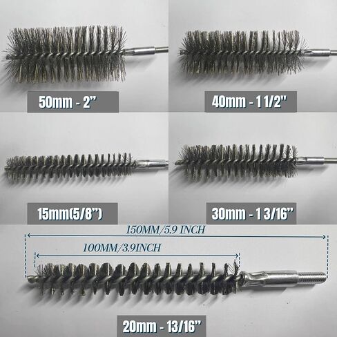50 in Pipe Cleaning Brush Set with Stainless Steel Bristles, 5X Wire Brush with 4X Galvanized Flexible Rods, Stainless Steel Pipe Brush for Rust Polish,Tubes,Auto Parts Cleaning in Saudi Arabia