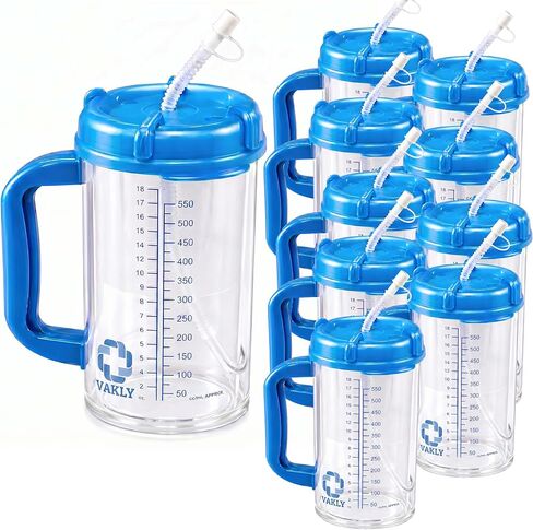 المستشفى Carafe معزول مزدوج الجدران تتبع الترمس-18 أوقية سعة زجاجة ماء قابلة لإعادة الملء-مع قش مرنة وتصب/تحريرة (1) in Kuwait