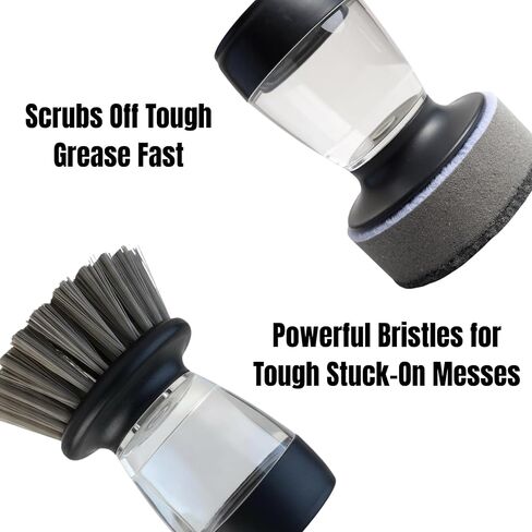 Soap Dispensing Dish Brush with Replaceable Heads – Leak-Proof Kitchen Scrub Brush for Dishes, Sinks & Pots – Ergonomic Non-Slip Handle in Saudi Arabia