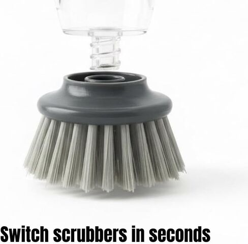 Soap Dispensing Dish Brush with Replaceable Heads – Leak-Proof Kitchen Scrub Brush for Dishes, Sinks & Pots – Ergonomic Non-Slip Handle in Saudi Arabia