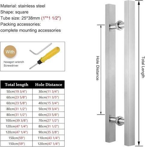 Rose Gold Modern Commercial Rectangle Glass Door Handle Pull - Sleek Barn Door Handle for Office Entryway - Stylish Front Door Pull Handle in Saudi Arabia