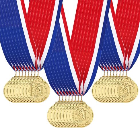 24 Pack Soccer Medals for Awards Soccer Party Favors Game Prizes for Adults Football Team Gifts 2 Inch Gold Medal for Sports Competition Celebration Supplies in Saudi Arabia