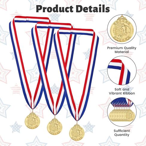 24 Pack Soccer Medals for Awards Soccer Party Favors Game Prizes for Adults Football Team Gifts 2 Inch Gold Medal for Sports Competition Celebration Supplies in Saudi Arabia
