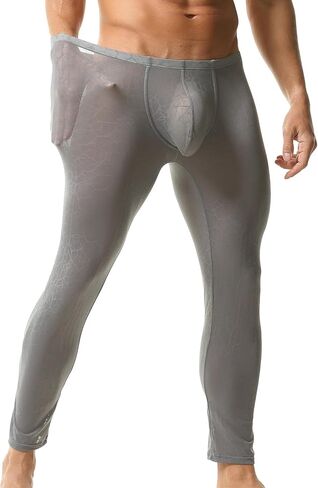 طماق Activewear رجالي انظر من خلال السراويل الضيقة الطويلة الصلبة الدانتيل طماق اليوغا السراويل in Kuwait