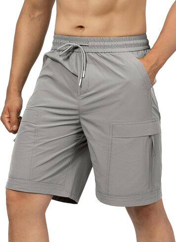 Men's Hiking Cargo Shorts Quick-Dry Lightweight Durable Outdoor Athletic Running with 6 Pockets for Work Casual Golf in Saudi Arabia
