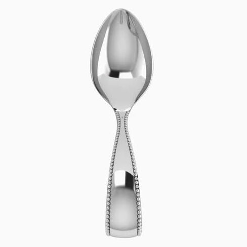 Krysaliis Sterling Silver Beaded Feeding Baby Spoon - Premium Quality Food Grade Standard .925 Solid Sterling Silver Spoon - Engravable Gift For Baby with a Beautiful Gift Box in Saudi Arabia