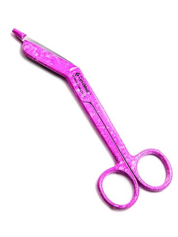 Cynamed Premium German Stainless- 1 EA Pink Dew Drops Pattern Color Lister Bandage Scissors 5.5" (14cm), Stainless Steel in Saudi Arabia