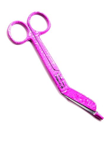 Cynamed Premium German Stainless- 1 EA Pink Dew Drops Pattern Color Lister Bandage Scissors 5.5" (14cm), Stainless Steel in Saudi Arabia