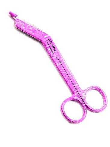 Cynamed Premium German Stainless- 1 EA Pink Dew Drops Pattern Color Lister Bandage Scissors 5.5" (14cm), Stainless Steel in Saudi Arabia