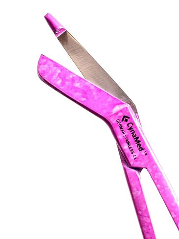 Cynamed Premium German Stainless- 1 EA Pink Dew Drops Pattern Color Lister Bandage Scissors 5.5" (14cm), Stainless Steel in Saudi Arabia