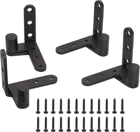 4 Pack Black Door Pivot Hinges Heavy Duty, 270 Degree Rotating Pivot Hinge, for Max 176lbs, for Wood Door, Cupboard/Swinging/Cafe/Saloon Door, Fence Gate Hinge, 201 Stainless Steel Pivot Hinge in Saudi Arabia