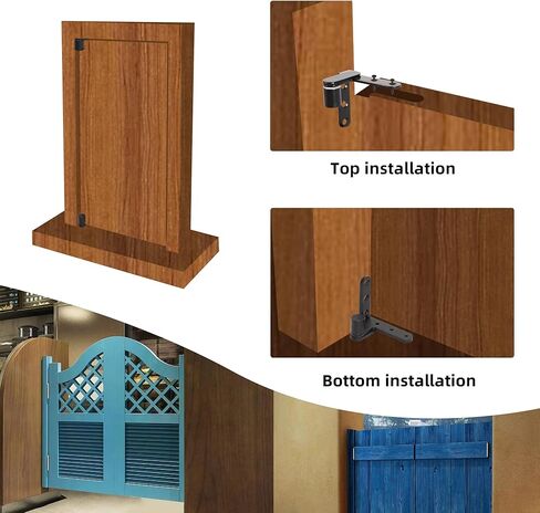 4 Pack Black Door Pivot Hinges Heavy Duty, 270 Degree Rotating Pivot Hinge, for Max 176lbs, for Wood Door, Cupboard/Swinging/Cafe/Saloon Door, Fence Gate Hinge, 201 Stainless Steel Pivot Hinge in Saudi Arabia