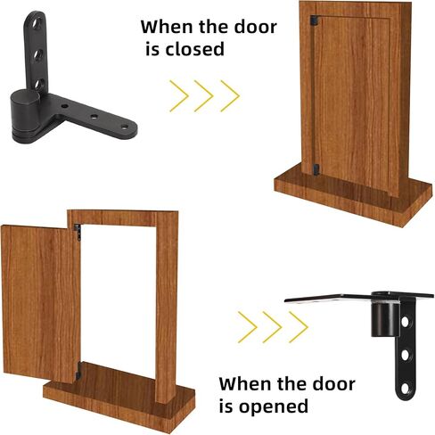4 Pack Black Door Pivot Hinges Heavy Duty, 270 Degree Rotating Pivot Hinge, for Max 176lbs, for Wood Door, Cupboard/Swinging/Cafe/Saloon Door, Fence Gate Hinge, 201 Stainless Steel Pivot Hinge in Saudi Arabia