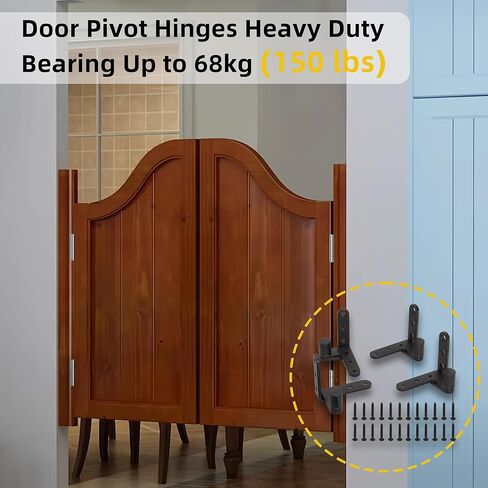 4 Pack Black Door Pivot Hinges Heavy Duty, 270 Degree Rotating Pivot Hinge, for Max 176lbs, for Wood Door, Cupboard/Swinging/Cafe/Saloon Door, Fence Gate Hinge, 201 Stainless Steel Pivot Hinge in Saudi Arabia