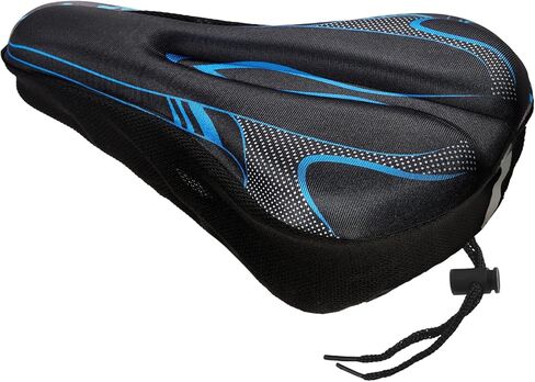 Gel Bike Seat Cushion Cover with Adjustable Velcro Straps, Universal Comfort Padded Seat for Men & Women, Fits Peloton, Indoor & Outdoor Bicycles (11"x7") in Saudi Arabia